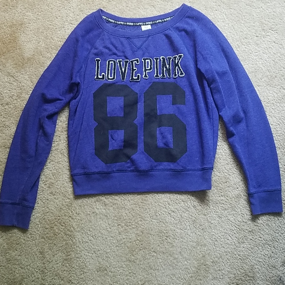 PINK Victoria's secret purple long sweatshirt larg